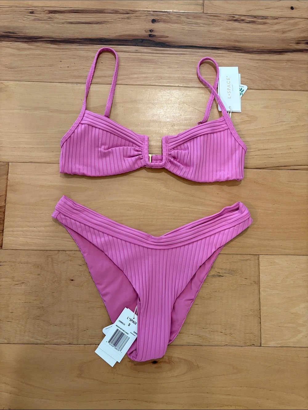 New l*space Pink Ribbed Bikini - Peyton and Mercer